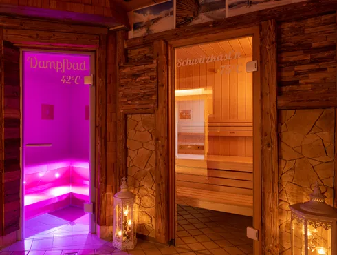 Hotel mit Sauna, Schwitzkost´n und Dampfbad